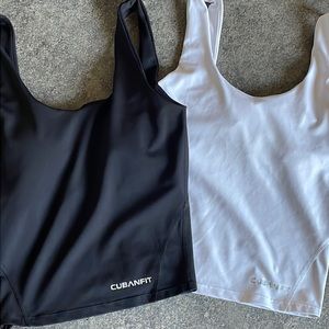 ❌SOLD❌ Cuban Fit Built in Bra Fitness Tank Set (B&W)